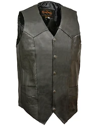 Milwaukee Leather Men's Classic Snap Front Biker Vest - XBig & Tall