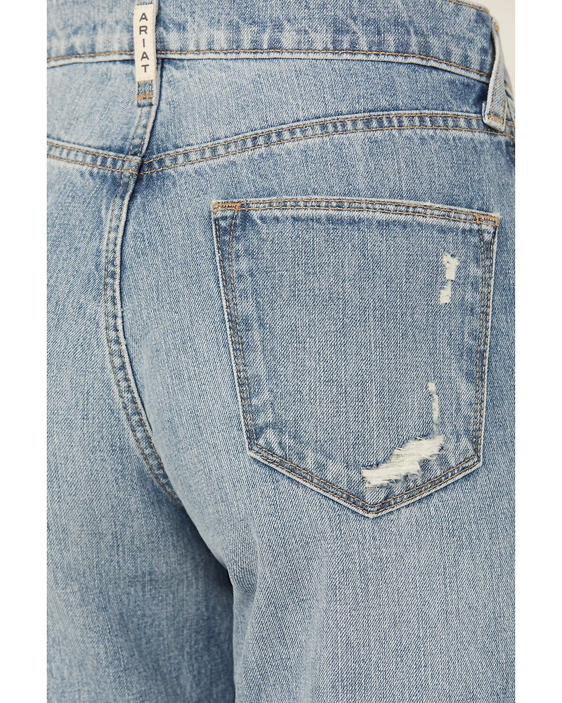 Ariat Women's Dominca Medium Wash Rodeo Quincy High Rise Tomboy Relaxed Straight Jeans