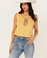 Shyanne Women's Embroidered Slub Jersey Top