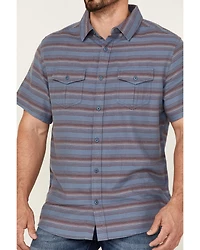 Brothers and Sons Men's Striped Short Sleeve Button Down Western Shirt