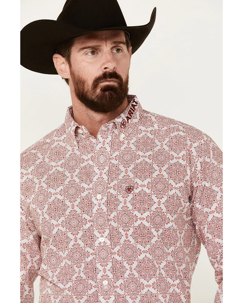 Ariat Men's Boot Barn Exclusive Clifford Logo Twill Medallion Long Sleeve Button-Down Western Shirt