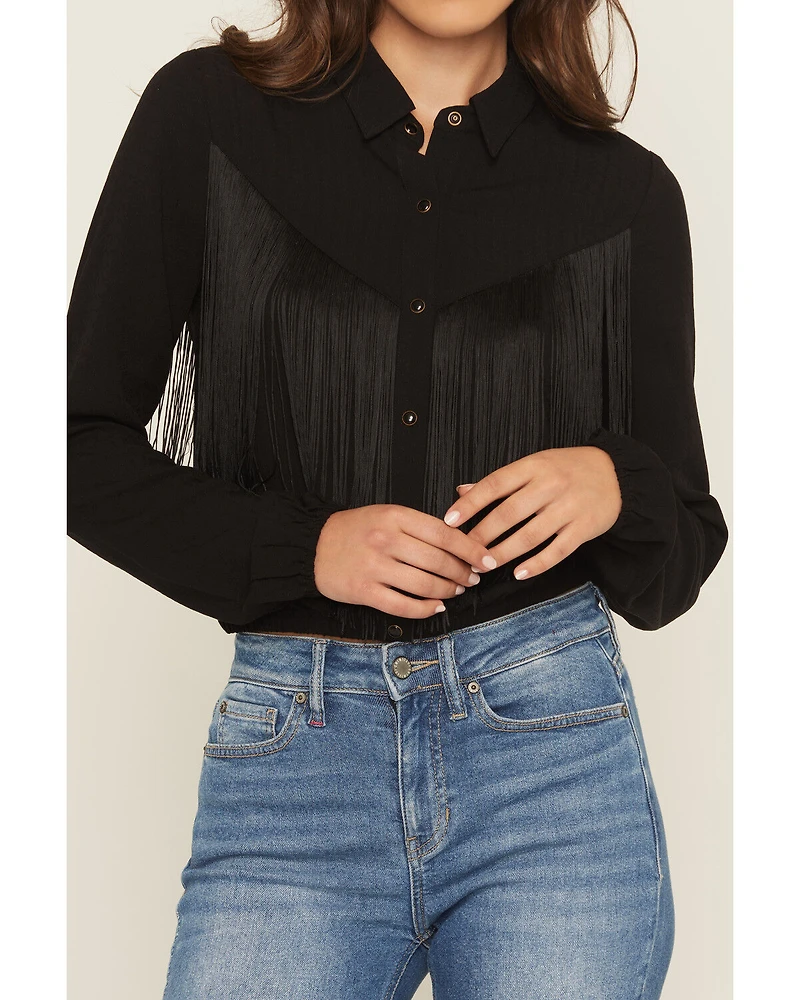 Idyllwind Women's Richfield Fringe Long Sleeve Snap Western Shirt