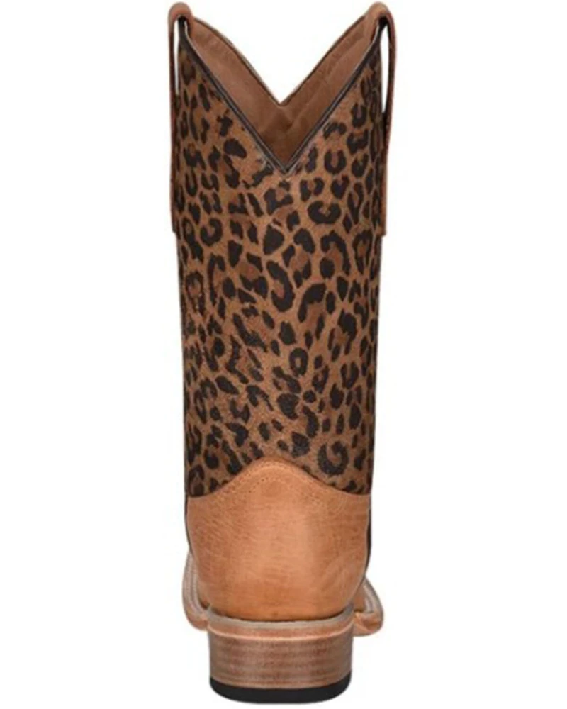 Circle G Girls' Leopard Print Western Boots - Square Toe