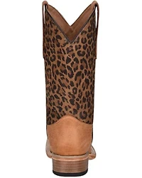 Circle G Girls' Leopard Print Western Boots - Square Toe