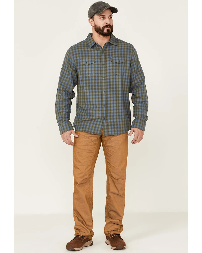 Brothers and Sons Men's Small Check Plaid Long Sleeve Button-Down Western Shirt