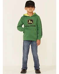 John Deere Boys' (4-7) Green Trademark Logo Sleeve Graphic Hooded Sweatshirt