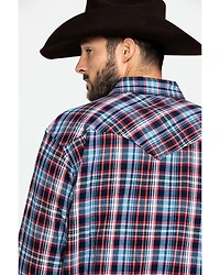 Resistol Men's Crook Small Plaid Long Sleeve Western Shirt