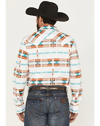 Rock & Roll Denim Men's Southwestern Print Long Sleeve Snap Stretch Western Shirt
