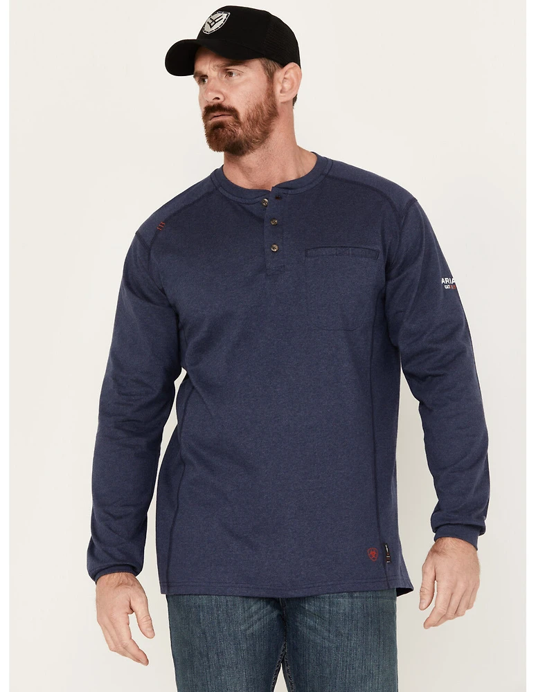 Ariat Men's Rebar FR Air Refinery Henley Long Sleeve Work Shirt - Tall