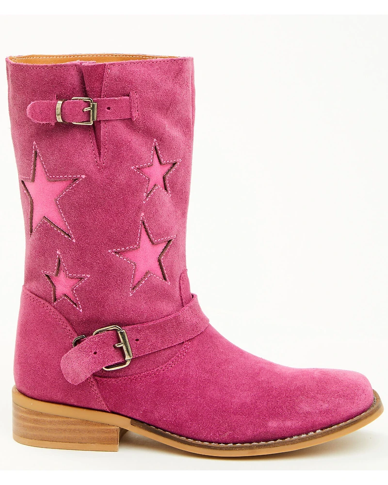 Dingo Little Girls' Blacklist Star Inlay Harness Boots