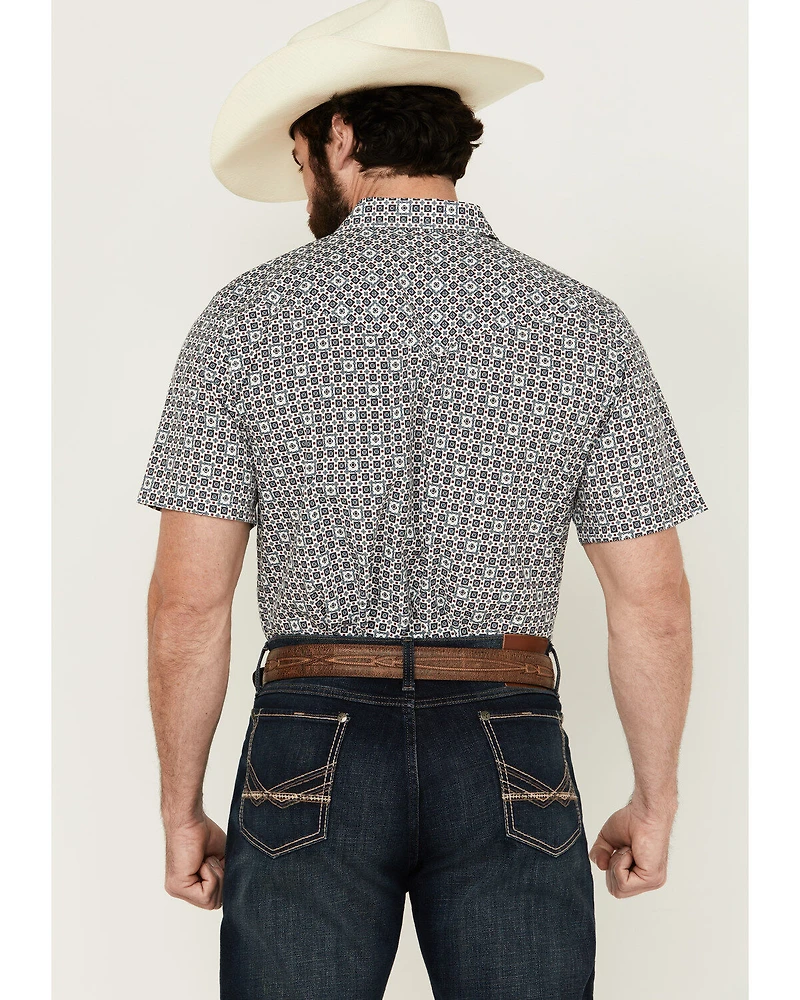 Gibson Men's Haven Geo Print Short Sleeve Snap Western Shirt