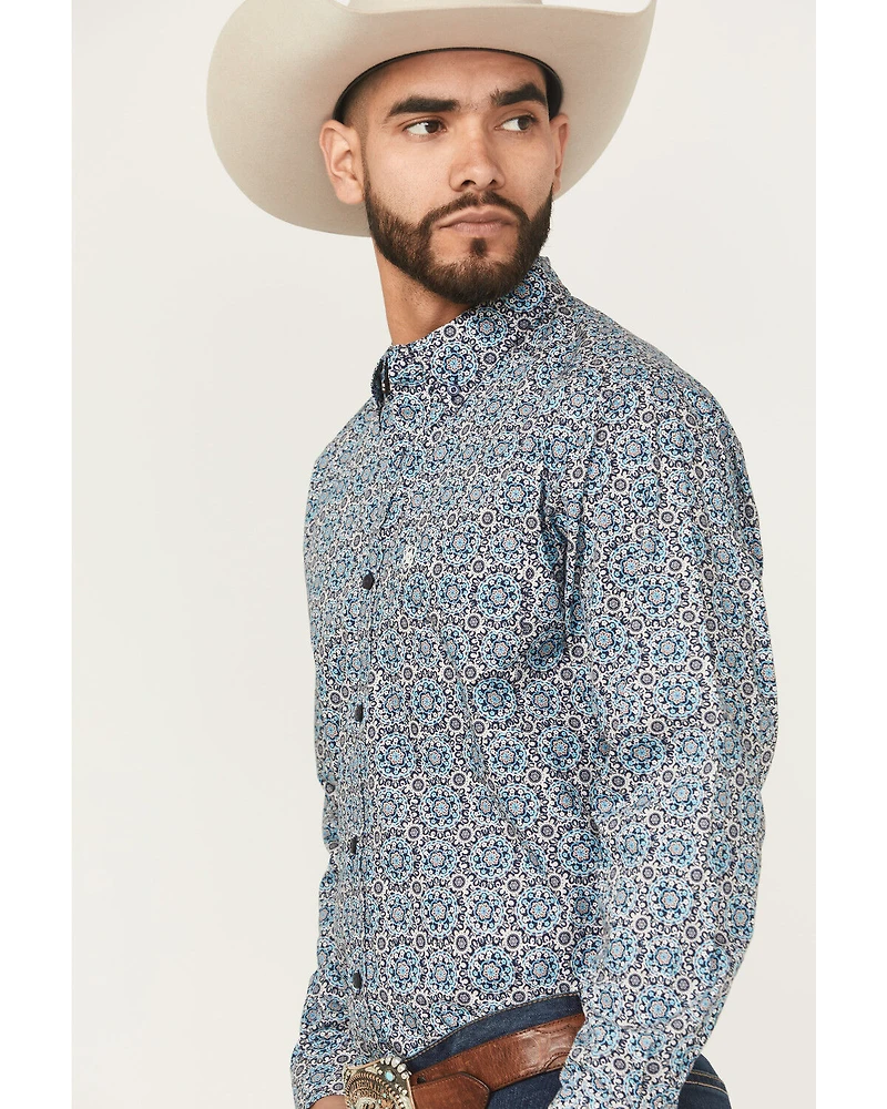 Ariat Men's Santiago Floral Print Long Sleeve Button-Down Western Shirt