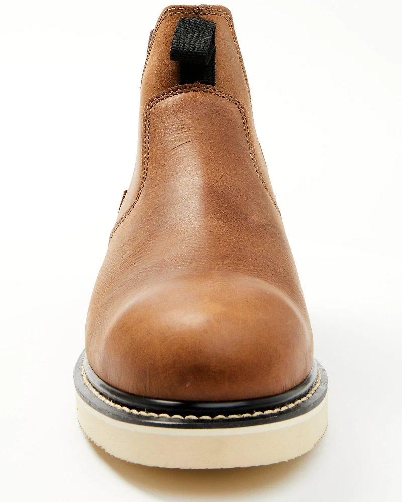 Hawx Men's Crazy Horse Wedge Chelsea Work Boots - Composite Toe