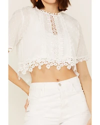 Z&L Women's Swiss Dot Costa Crop Top