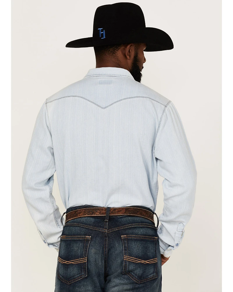 Kimes Ranch Men's Grimes Light Wash Denim Long Sleeve Snap Western Shirt