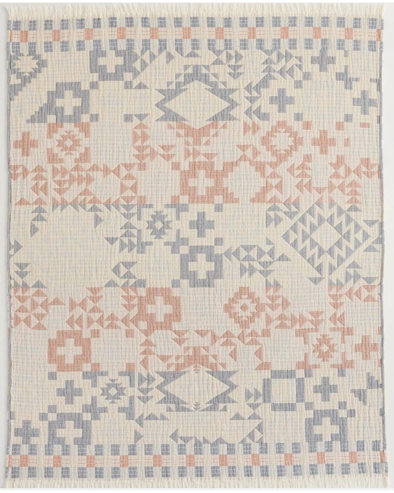 Pendleton Blue Ridge Fringed Cotton Throw Blanket