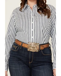 Ariat Women's Kirby Striped Print Long Sleeve Button-Down Stretch Western Shirt - Plus