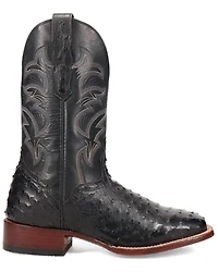 El Dorado Men's Handmade Full Quill Ostrich Stockman Boots - Broad Square Toe