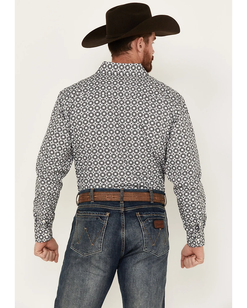 Panhandle Men's Select Medallion Print Long Sleeve Snap Western Shirt