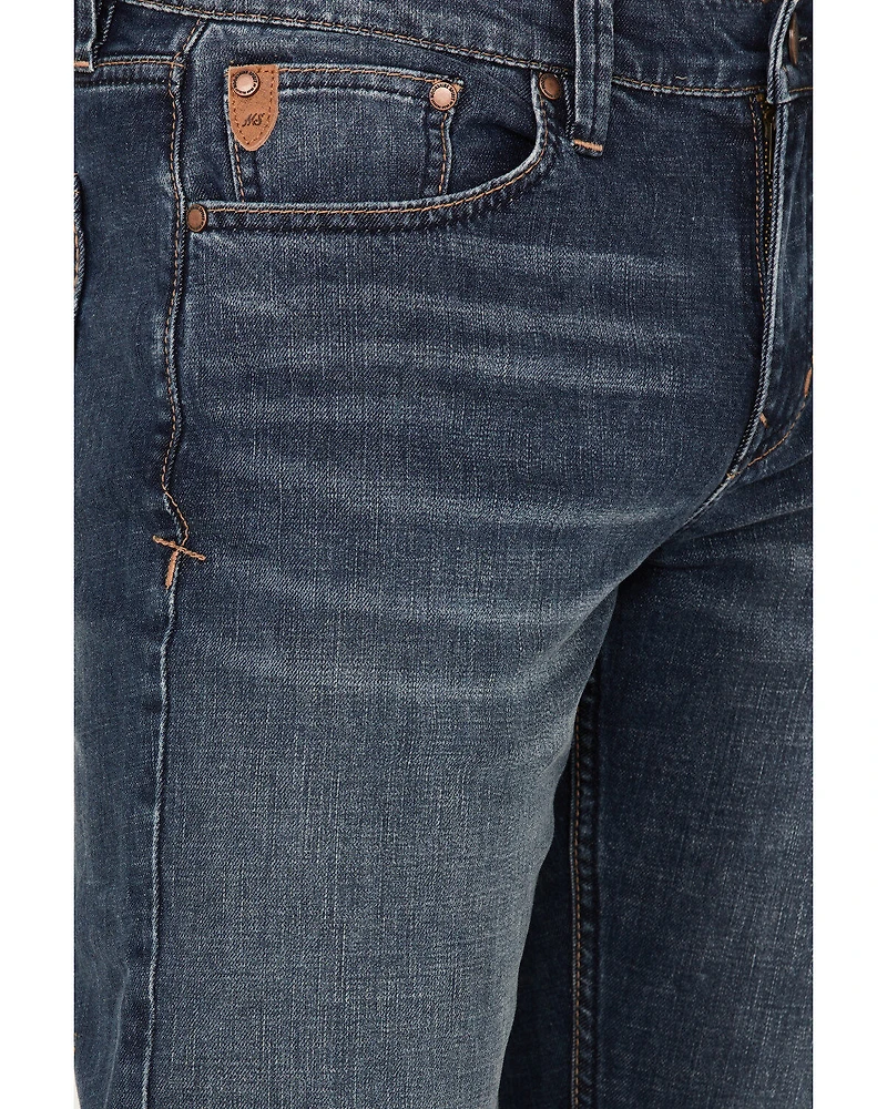 Moonshine Spirit Men's Corral Dust Wash Decker Slim Straight Stretch Denim Jeans