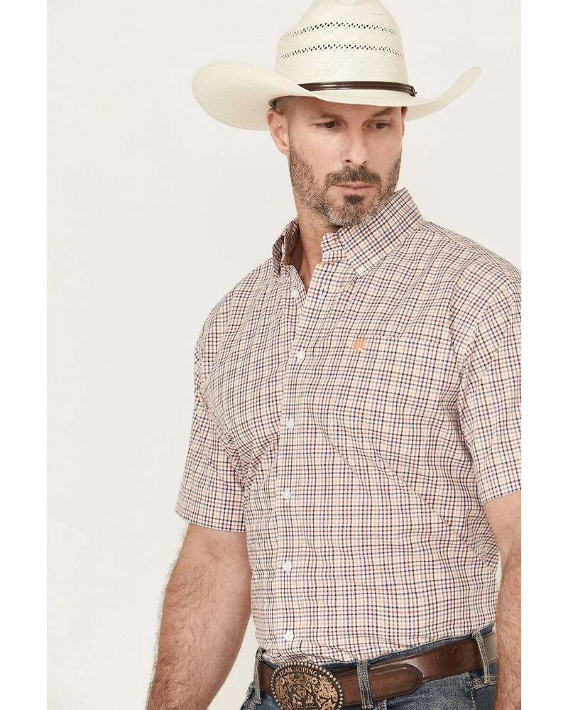 Cinch Men's Plaid Print Short Sleeve Button-Down Western Shirt