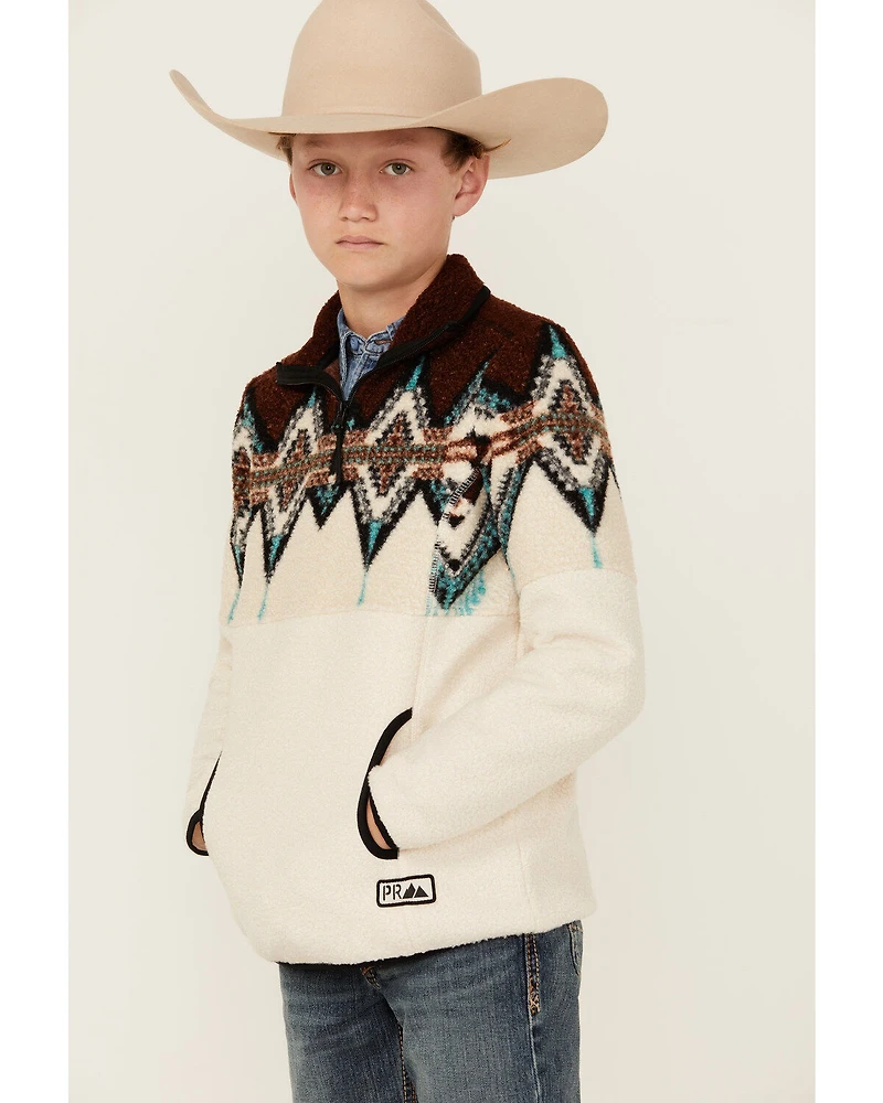 Powder River Outfitters Boys' Southwestern Print Sherpa Pullover