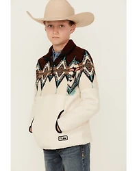 Powder River Outfitters Boys' Southwestern Print Sherpa Pullover