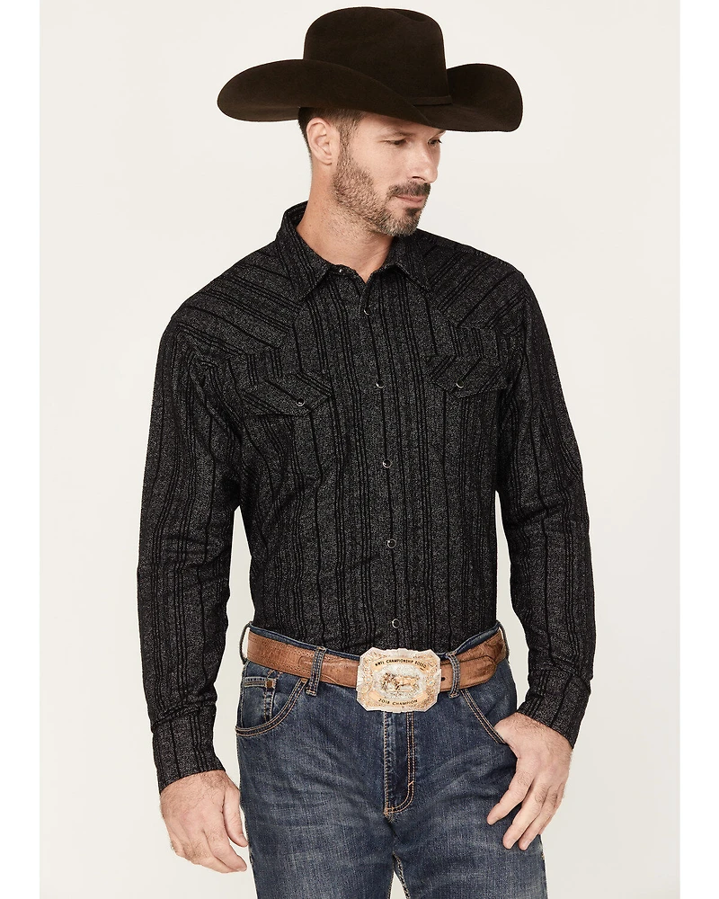 Blue Ranchwear Men's Jasper Heather Long Sleeve Snap Flannel Shirt