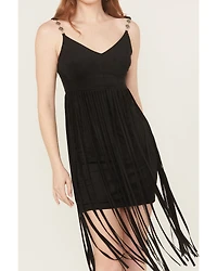Idyllwind Women's Ramsey Concho Trim Faux Suede Mini Dress