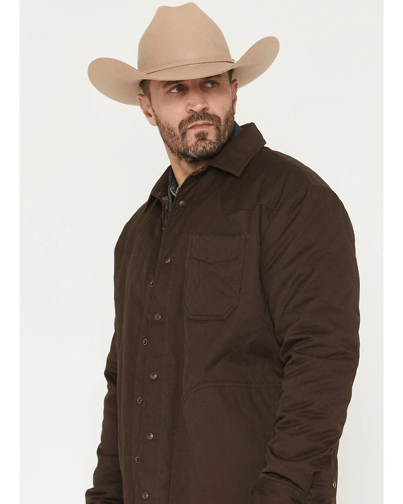 Cody James Men's Boone Quilted Flannel Lined Snap Shirt Jacket