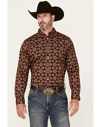 Cody James Men's Bite The Bullet Southwestern Print Long Sleeve Button-Down Stretch Western Shirt - Big