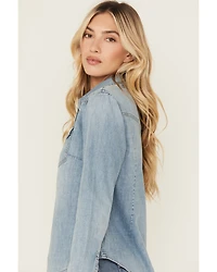 Idyllwind Women's Medium Wash Long Sleeve Snap Denim Shirt