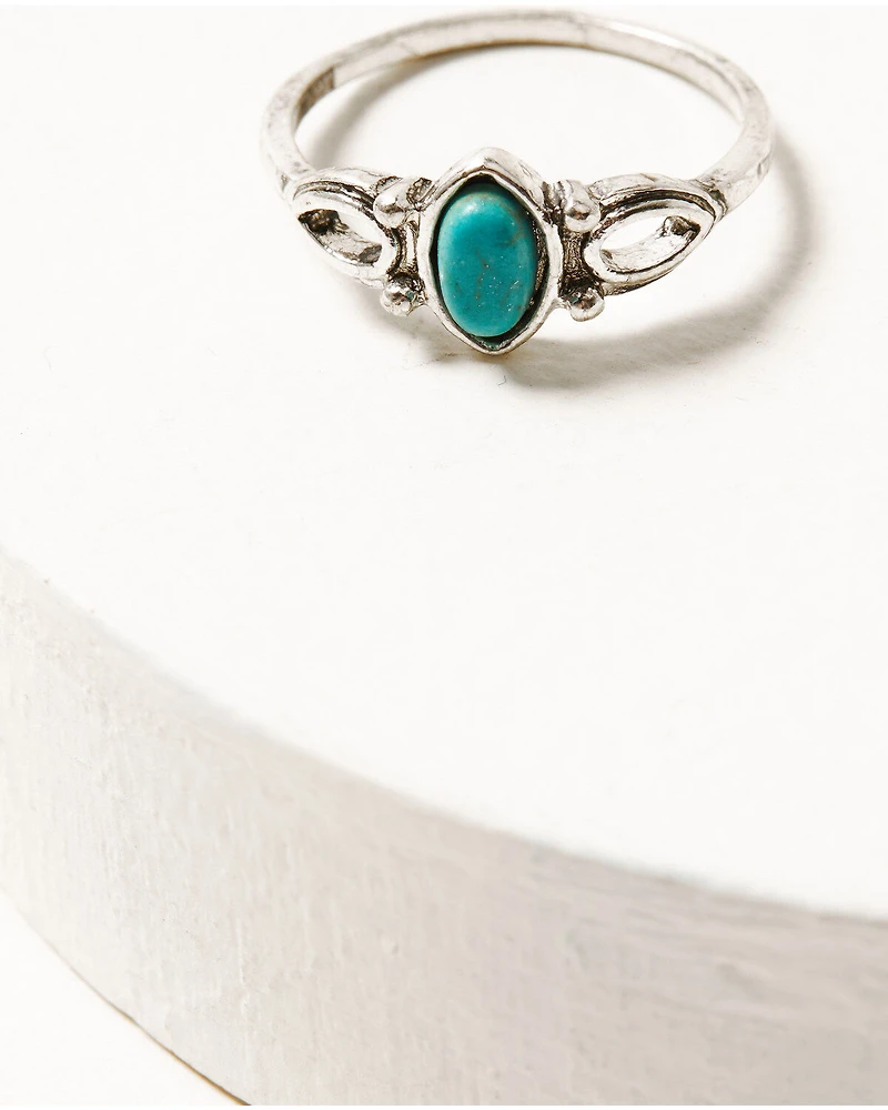 Shyanne Women's 4-piece Silver & Turquoise Statement Ring Set