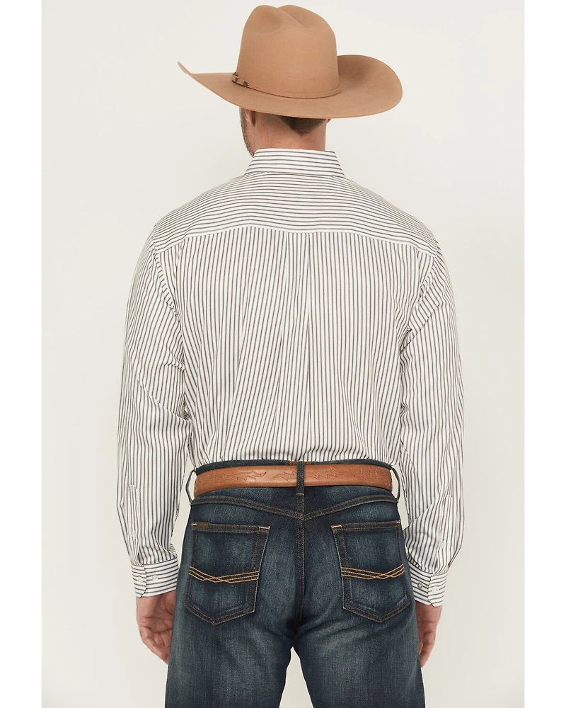 Cinch Men's Striped Print Long Sleeve Button-Down Western Shirt