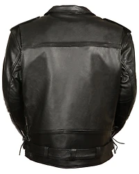 Milwaukee Leather Men's 3X Black Vented Side Lace Leather Motorcycle Jacket
