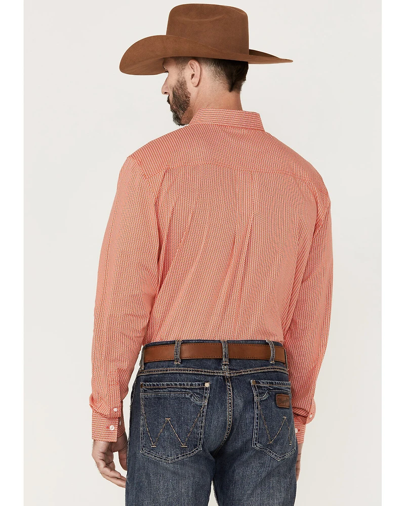 RANK 45® Men's Calgary Geo Print Long Sleeve Button-Down Western Shirt