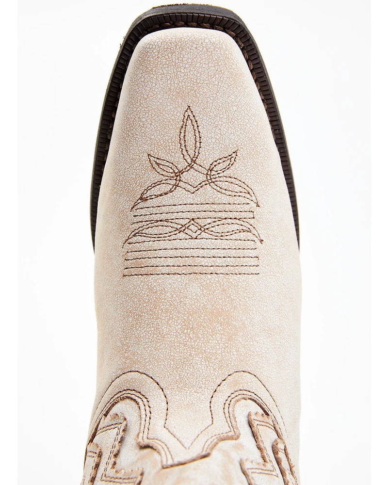 Laredo Women's Rustic Bone Overlay Western Boots - Square Toe