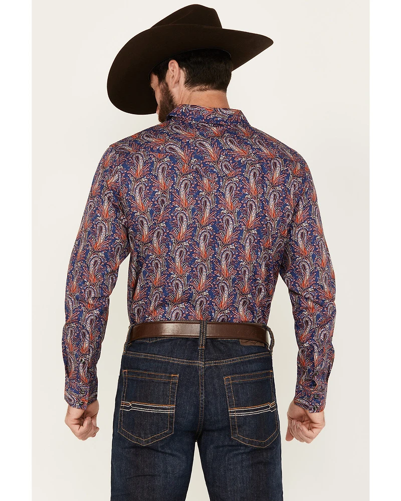 Cody James Men's Jefferson Paisley Print Long Sleeve Snap Western Shirt