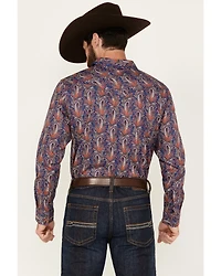 Cody James Men's Jefferson Paisley Print Long Sleeve Snap Western Shirt