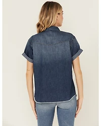 Idyllwind Women's Ellwood Dark Wash Short Sleeve Denim Shirt