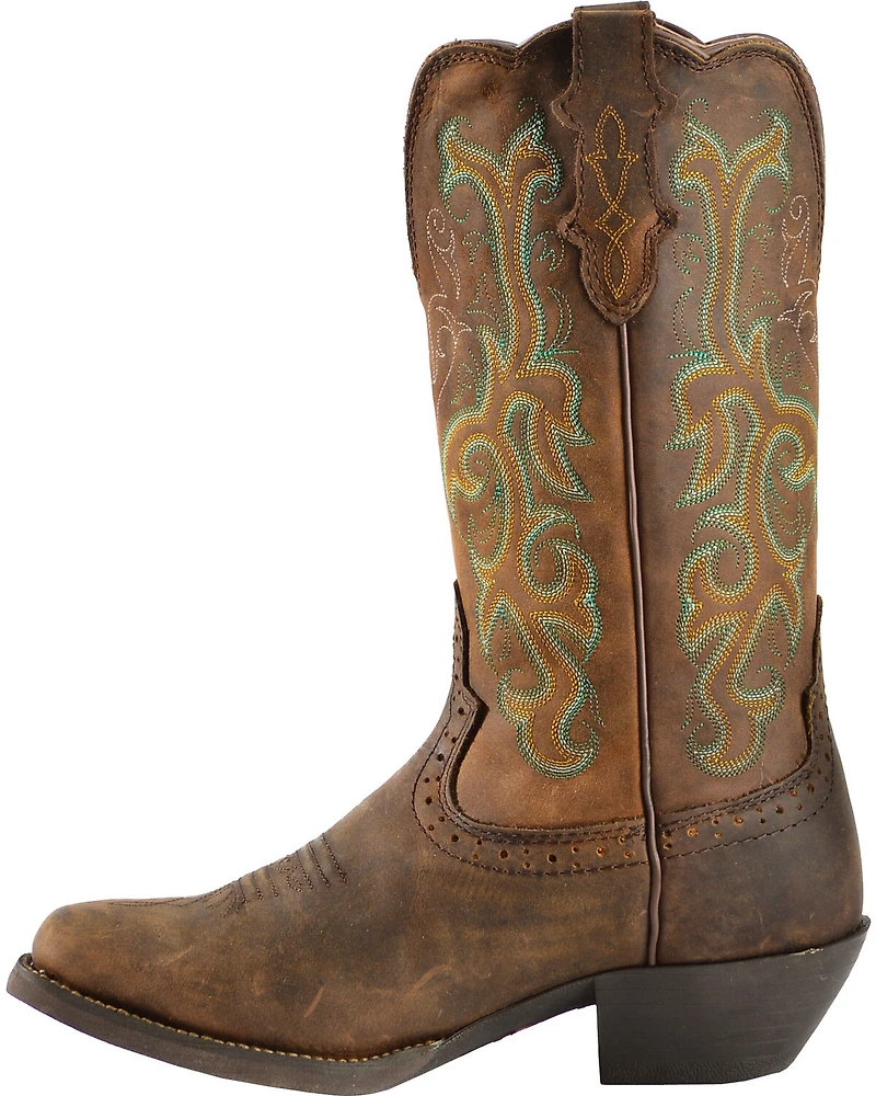 Justin Women's 12" Square Toe Stampede Western Boots
