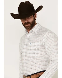 Rough Stock by Panhandle Men's Geo Print Long Sleeve Button-Down Stretch Western Shirt