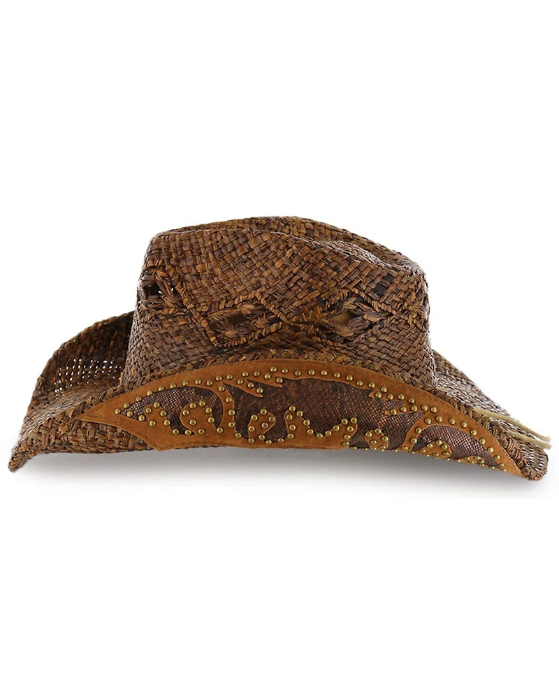 Shyanne® Women's Embellished Brim Straw Hat