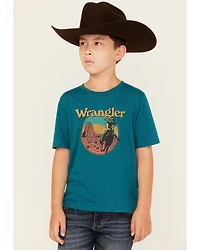 Wrangler Boys' Logo Desert Short Sleeve Graphic T-Shirt