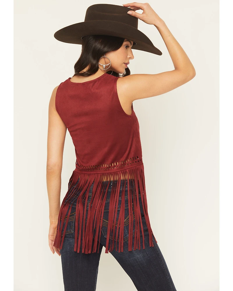 Idyllwind Women's Whitsett Cutout Faux Suede Fringe Tank Top