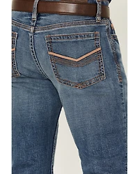 Cody James Men's Bronco Wash Wyatt Slim Bootcut Stretch Denim Jeans