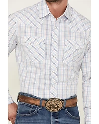 Wrangler 20X Men's Plaid Print Long Sleeve Pearl Snap Stretch Western Shirt