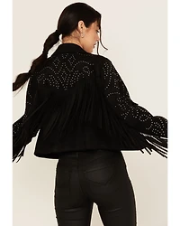 Idyllwind Women's Blair Fringe and Studded Faux Suede Snap Jacket