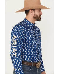 Ariat Men's Team Dax Southwestern Logo Long Sleeve Button-Down Western Shirt