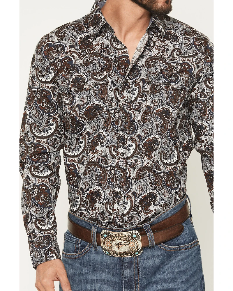 Cody James Men's Colorado Ridge Paisley Print Long Sleeve Snap Western Shirt